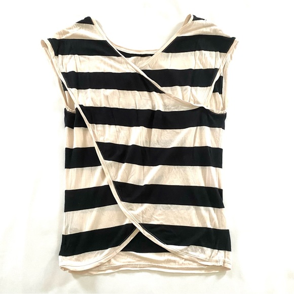 All Saints Cross Back Stripe Top - Picture 2 of 4